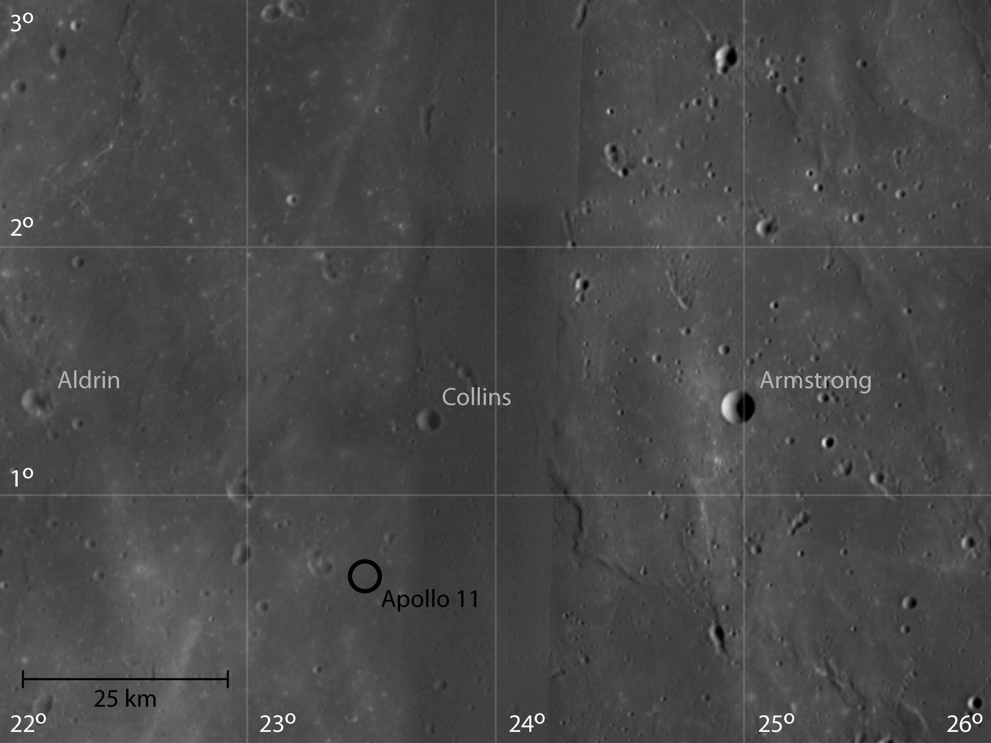 ESA Science Technology SMART 1 view of Apollo 11 landing site