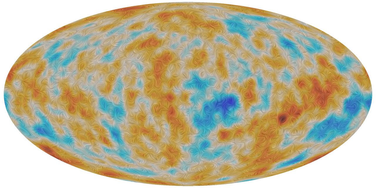 ESA Science & Technology - E-modes and B-modes in the CMB polarisation from  SPT and Herschel data