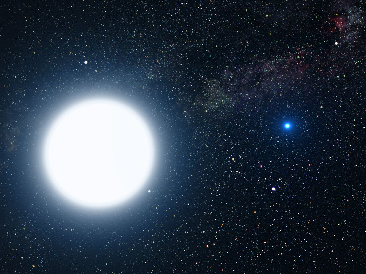 An Artist's Impression of Sirius A and Sirius B