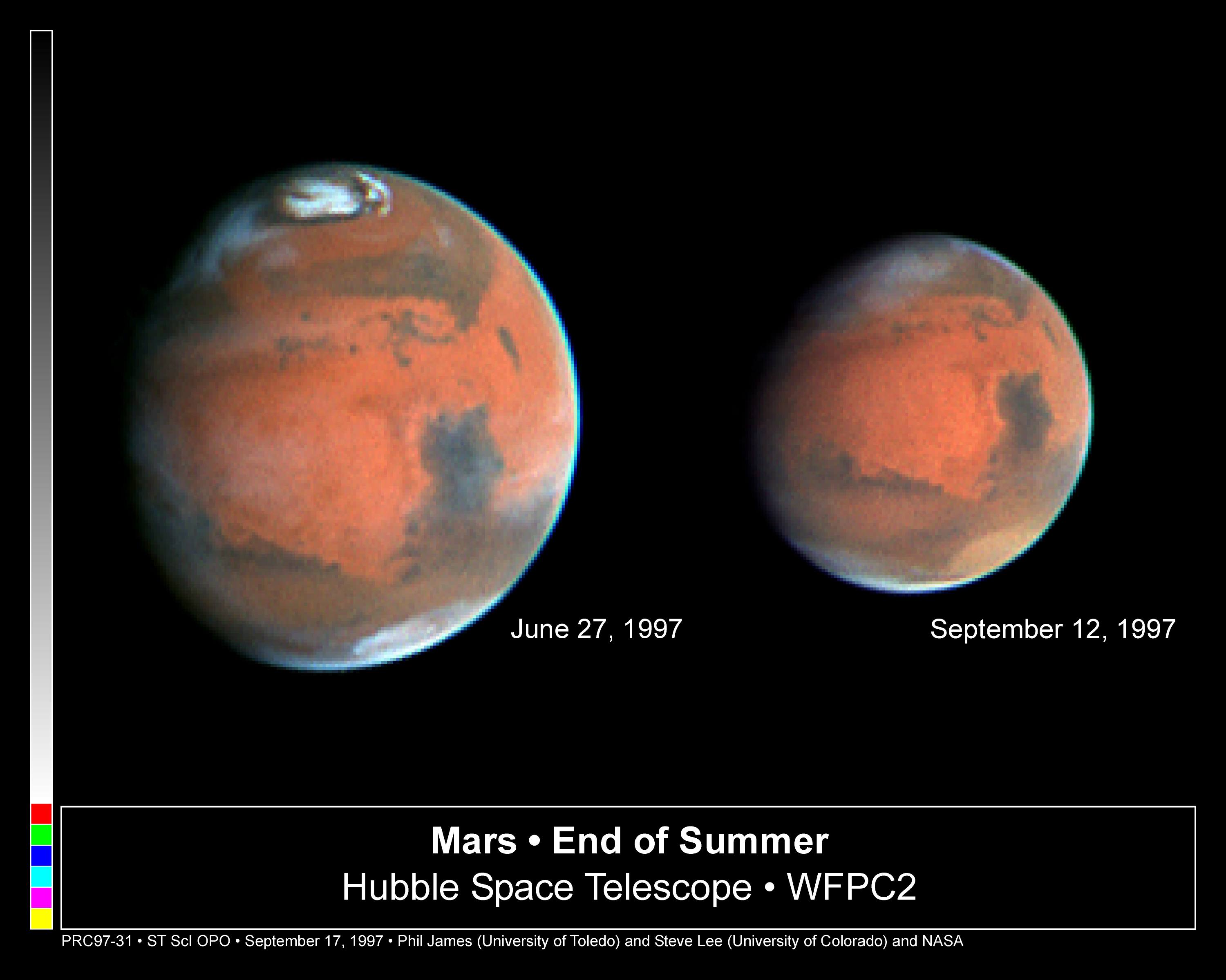 hubble images of mars